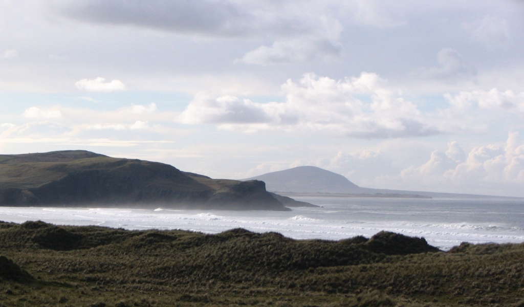 Tra More beach with Bloody Foreland, scene of many Spanish Armada wrecks, in the distance.